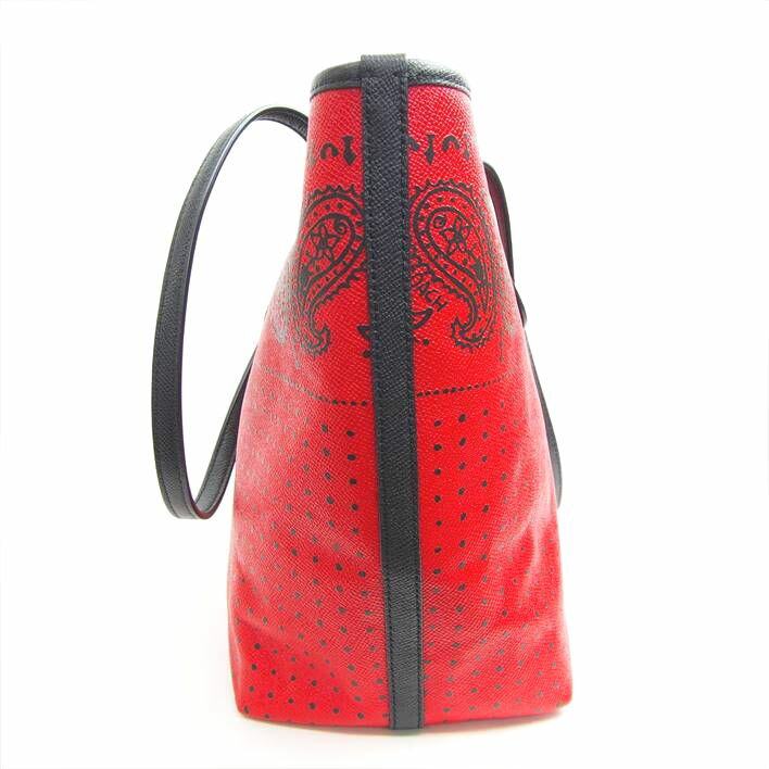 COACHコーチプリントクロスグレインニューコーチタクシージップトートシルバーバンディット【中古】