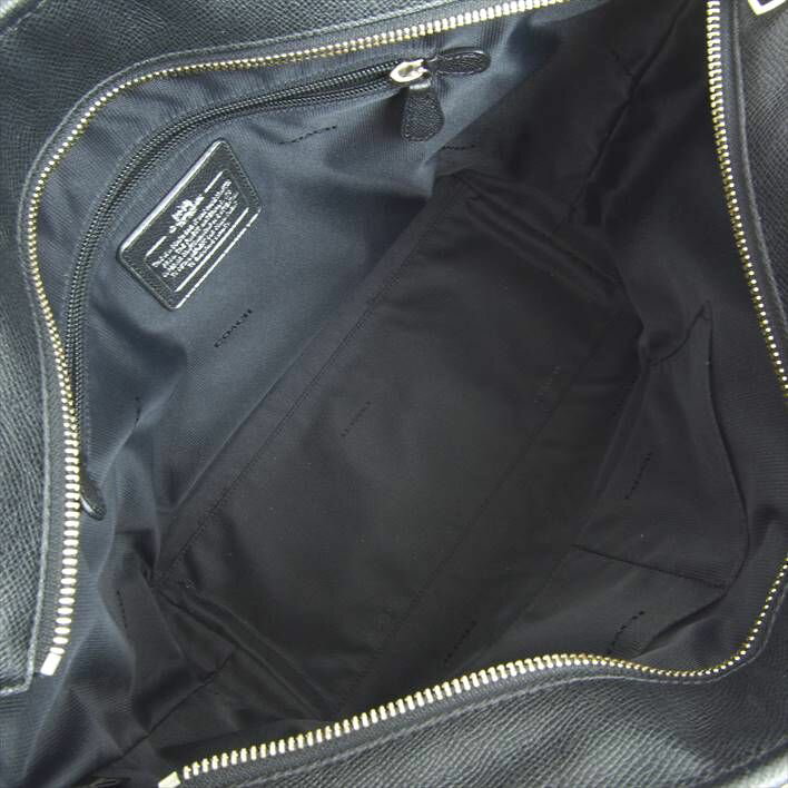 COACHコーチプリントクロスグレインニューコーチタクシージップトートシルバーバンディット【中古】