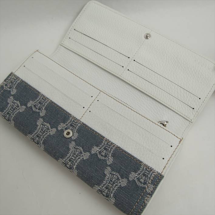 CELINEセリーヌマカダムラインデニム長財布【中古】