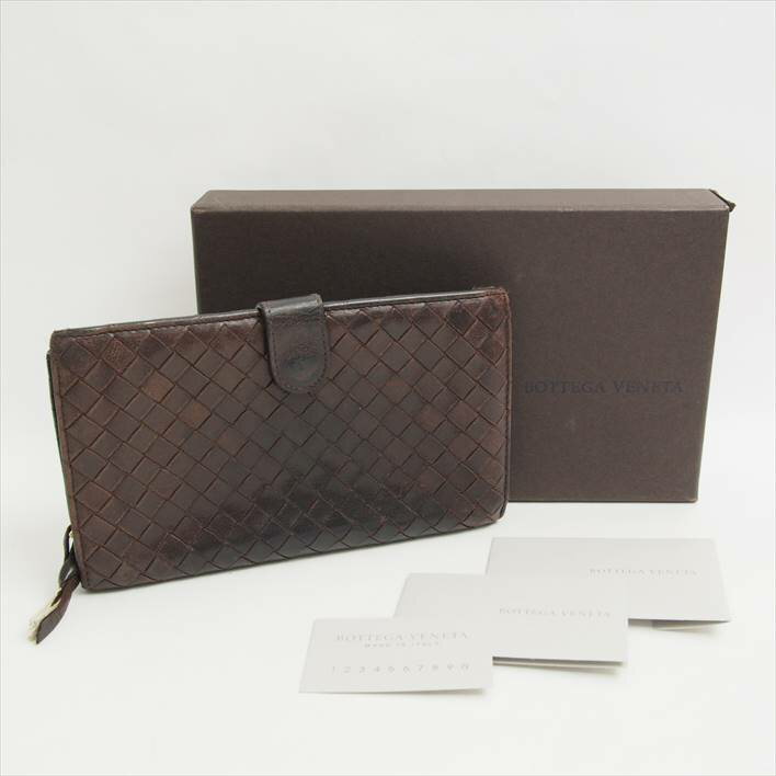 BottegaVenetaボッテガヴェネタイントレチャートコンチネンタルウォレット【中古】
