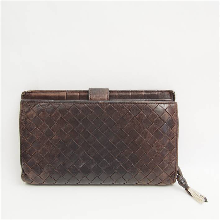 BottegaVenetaボッテガヴェネタイントレチャートコンチネンタルウォレット【中古】