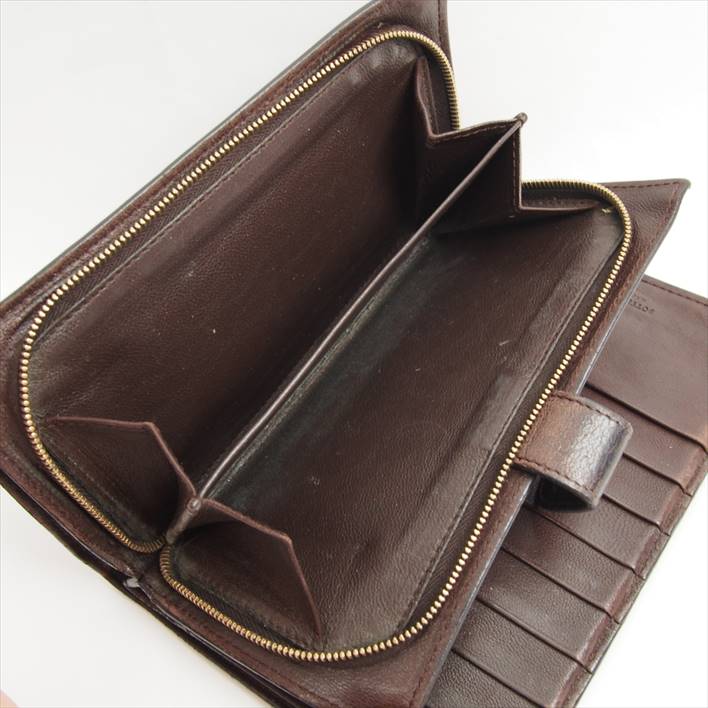 BottegaVenetaボッテガヴェネタイントレチャートコンチネンタルウォレット【中古】