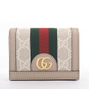 【返品OK】【新品同様】グッチ オフィディア ゴールド金具 GGスプリーム×ウェブ レディース 【二つ折り財布(小銭入れあり)】(4)