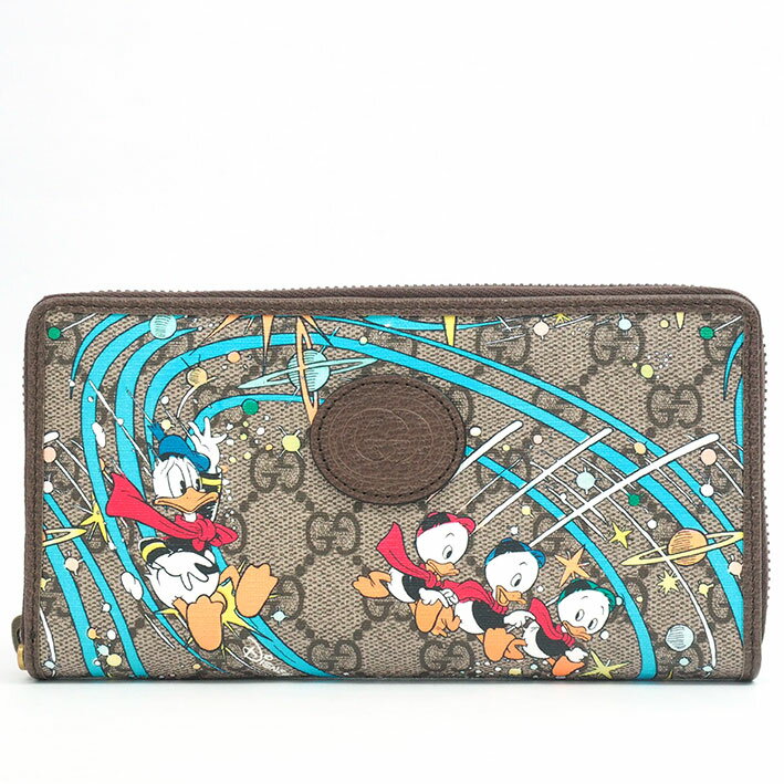 【返品OK】 【未使用品・新古品】グッチ ディズニー ドナルドダック ジップアラウンドウォレット GGスプリーム 647940・2184 メンズ【長財布】のサムネイル