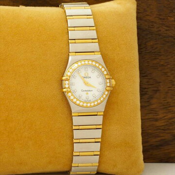 【ポイント3倍】OMEGAコンステレーションミニ12PダイヤホワイトシェルConstellation腕時計中古