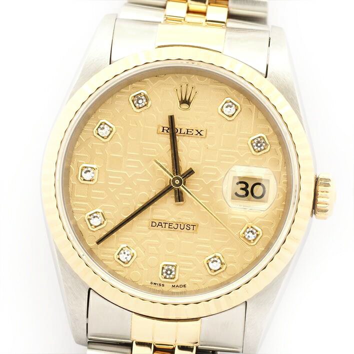 ROLEX Rolex Datejust 16233 G Champagne carving computer W686587 (Manufactured 1994 ~ 95 years) [Newly finished · second hand] Watch