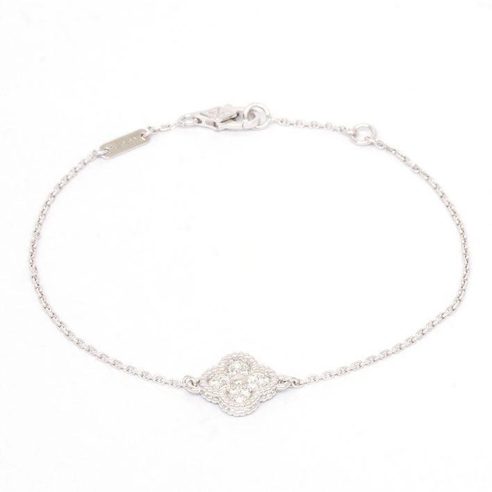 【返品OK】【新品仕上げ済み】ヴァンクリーフ&アーペル スウィート アルハンブラ 1モチーフ K18WG【ブレスレット】のサムネイル