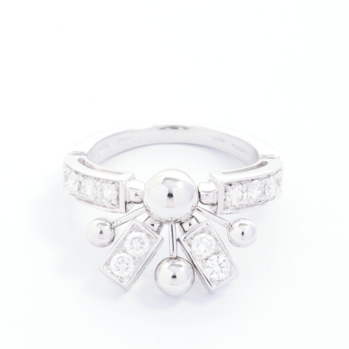 【返品OK】【新品仕上げ済み】ブルガリ アストラーレ ダイヤ K18WG 約10.5号【指輪】