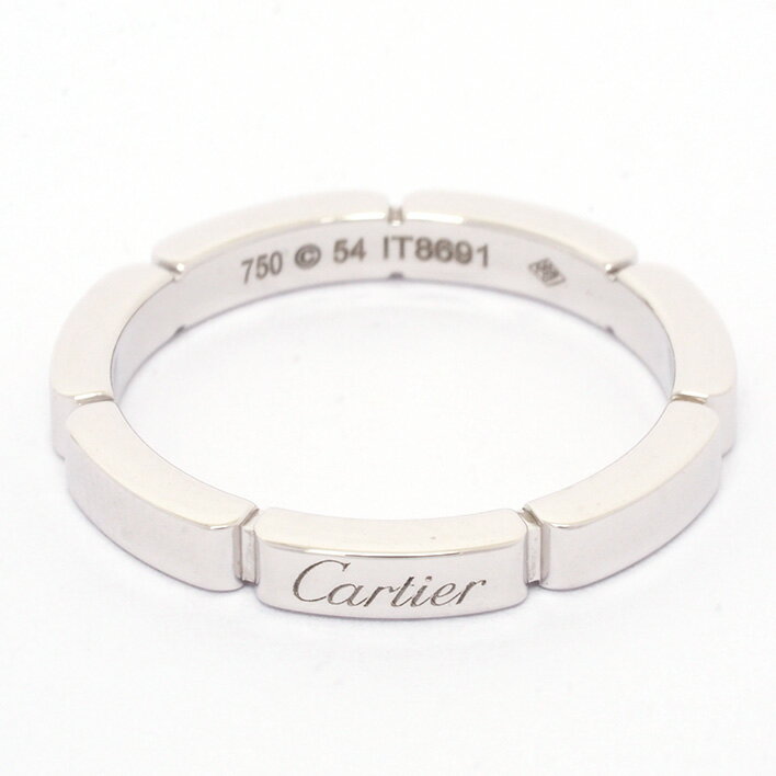 【返品OK】 【新品仕上げ済み】カルティエ マイヨン パンテール リング K18WG 54【指輪】