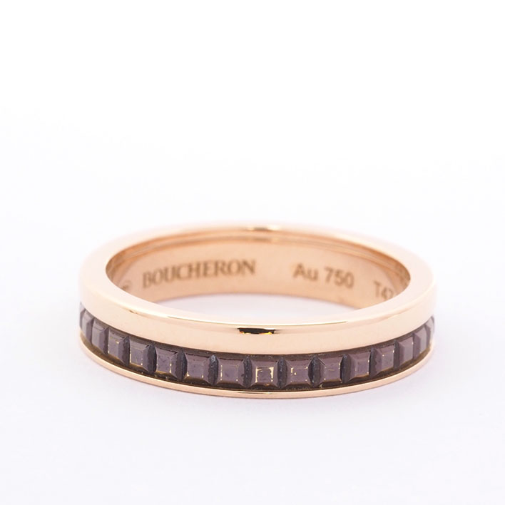 【返品OK】【新品仕上げ済み】ブシュロン キャトル クラシック ハーフ ブラウンPVD K18PG 約7号【指輪】のサムネイル