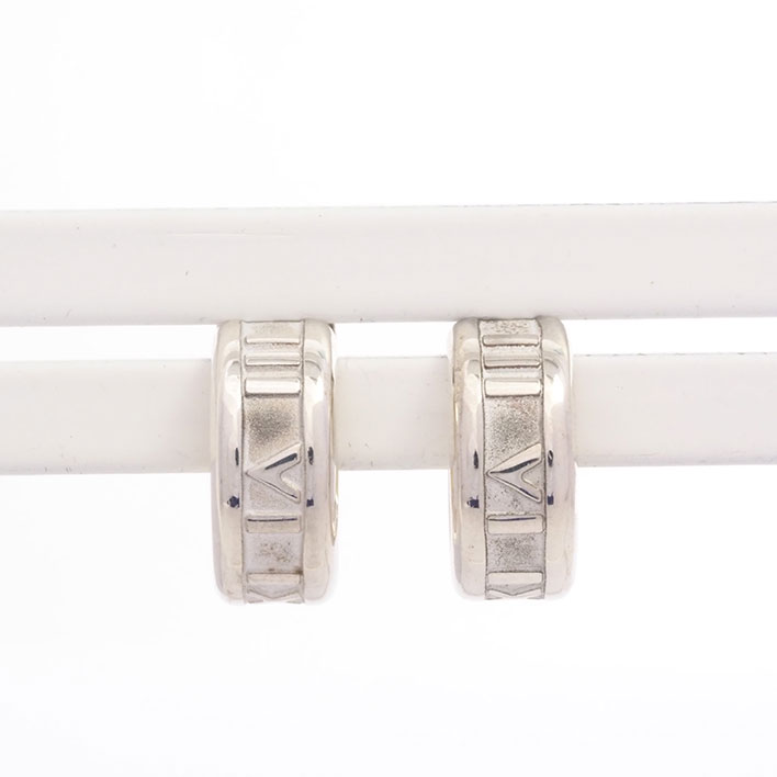 【返品OK】【美品】ティファニー アトラス フープ スタッドタイプ シルバー925 【ピアス】