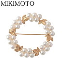 ミキモト パール ブローチ サークル アコヤパール4.0mm～4.5mm K14YG 新品仕上げ済 MIKIMOTO【中古】15793