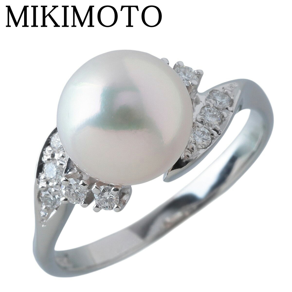 ミキモト パール ダイヤ リング アコヤ真珠8.3mm 9.5号 Pt950 新品仕上げ済 MIKIMOTO【中古】22672のサムネイル