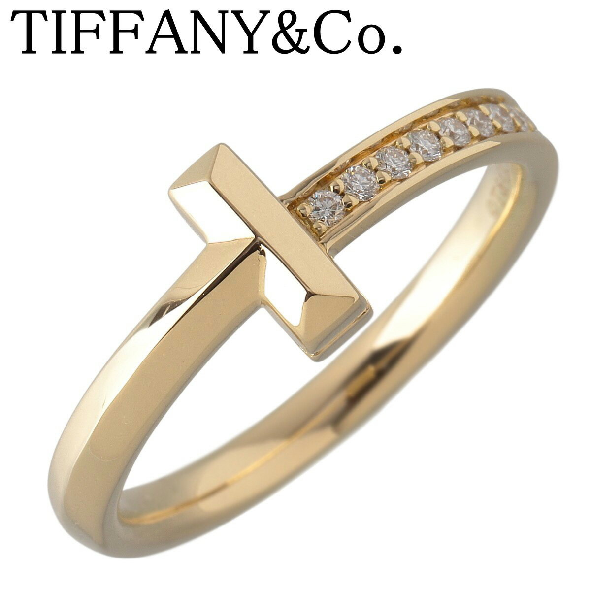 ティファニー ダイヤ リング Tワン ナロー 0.08ct 約16号強 Au750YG 箱 新品仕上げ済 TIFFANY【中古】23782のサムネイル