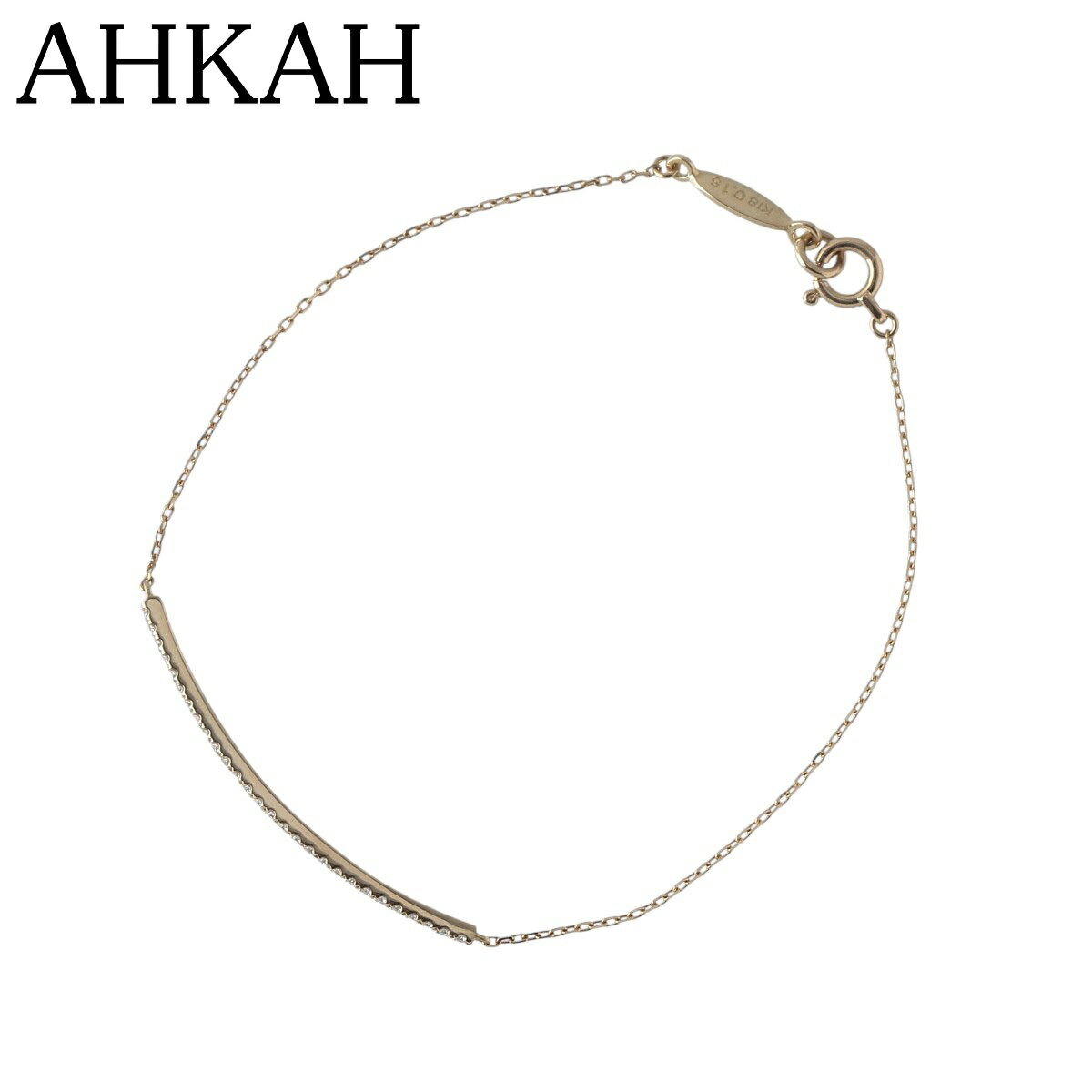 アーカー ティナ ブリッジ ブレスレット 現行モデル ダイヤ0.15ct K18YG 保証書(2018年) 箱 新品仕上げ済 AHKAH【中古】24135