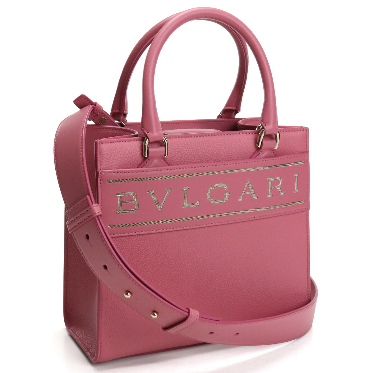 【21AW新作】ブルガリ BVLGARI トートバッグ ロゴ バッグ291221 LOGO CHAIN LEATHER BLUSH QUARTZピンク系 bag-01 tcld-bhsn