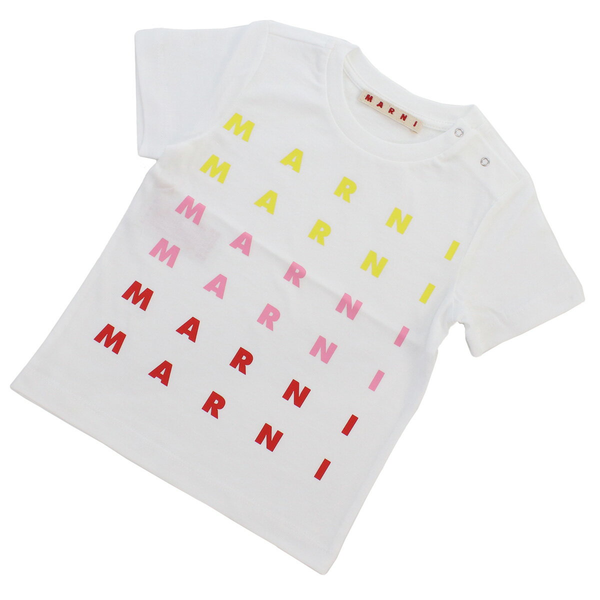 マルニ MARNI ベビー Tシャツ ロゴM00750 M00H7 0M100ホワイト kb-01 tcld-bhsn