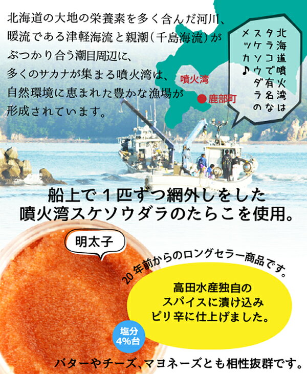 北海道産 たらこ タラコ Petit 明太子 100g×3 送料無料 おかず 海鮮 珍味 3個セッ...