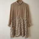 LOWRYS FARM ローリーズファーム ひざ丈スカート ワンピース One-Piece Medium Skirt シフォンシャツ切り替えワンピ【USED】【古着】【中古】10013228