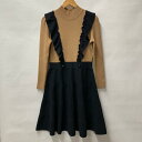 M'S GRACY エムズグレイシー ひざ丈スカート ワンピース One-Piece Medium Skirt フリル フレア ニット ウール 長袖【USED】【古着】【中古】10014732