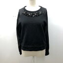 crolla クローラ トレーナー ビジュー付袖シフォンスウェット【USED】【古着】【中古】10021643
