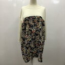 w closet ダブルクローゼット 七分袖 カットソー Cut and Sewn 無地 花柄【USED】【古着】【中古】10023434