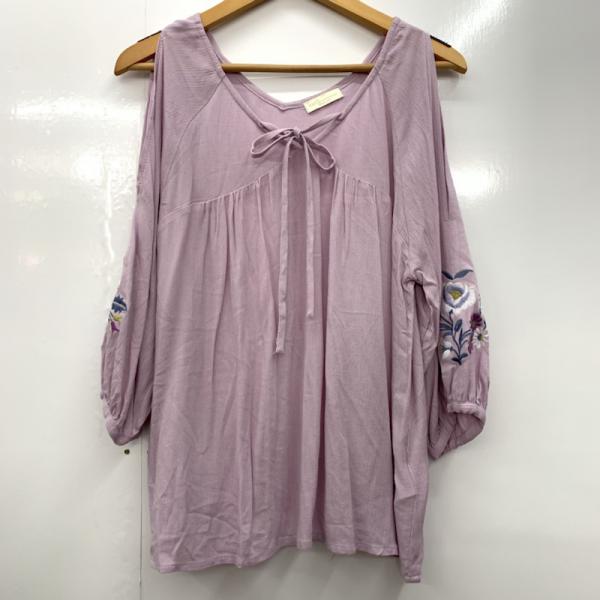 earth music&amp;ecology アースミュージックアンドエコロジー カットソー カットソー 七分丈 刺繍【US..