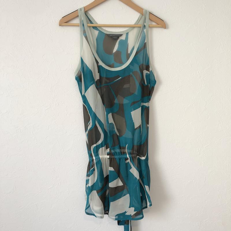 A/X ARMANIEXCHANGE アルマーニエクスチェンジ 半袖 チュニック Short Dress, Long Shirt, Tunic シルクシフォンチュニック タンクトップ【USED】【古着】【中古】10029193