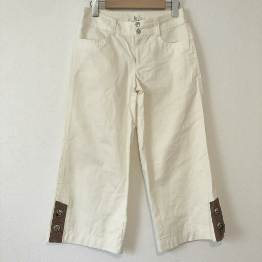 KUMIKYOKU クミキョク スラックス パンツ Pants, Trousers Slacks デザインワイドパンツ フェイクレザー チノ【USED】【古着】【中古】10034986 KUMIKYOKU クミキョク スラックス パンツ Pants, Trousers Slacks デザインワイドパンツ フェイクレザー チノ【USED】【古着】【中古】10034986