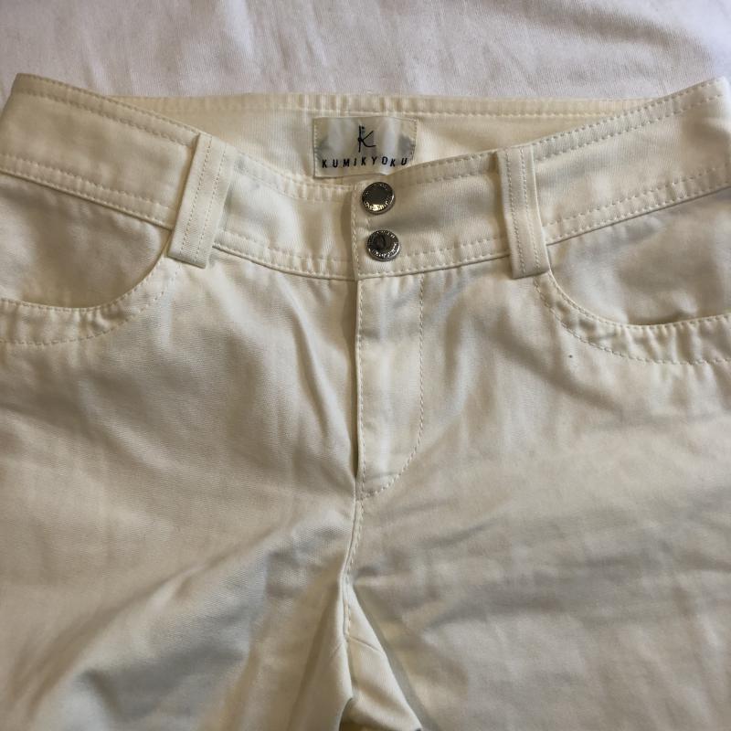 KUMIKYOKU クミキョク スラックス パンツ Pants, Trousers Slacks デザインワイドパンツ フェイクレザー チノ【USED】【古着】【中古】10034986