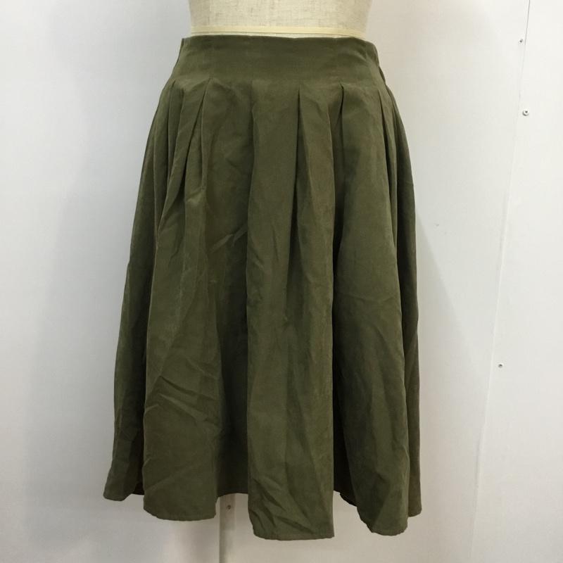 RETRO GIRL レトロガール ひざ丈スカート スカート Skirt Medium Skirt タック入り フレアスカート スエード調【USED】【古着】【中古】10042180