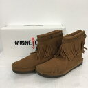 Minnetonka ミネトンカ ショートブーツ ブーツ Boots Short Boots 292L earth music ecology × ミネトンカ フリンジ 6 箱有 23cm【USED】【古着】【中古】10062929