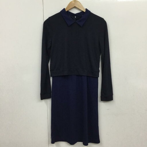 EMODA エモダ ひざ丈スカート ワンピース One-Piece Medium Skirt 041430351301 バイカラー レイヤード風【USED】【古着】【中古】10072944
