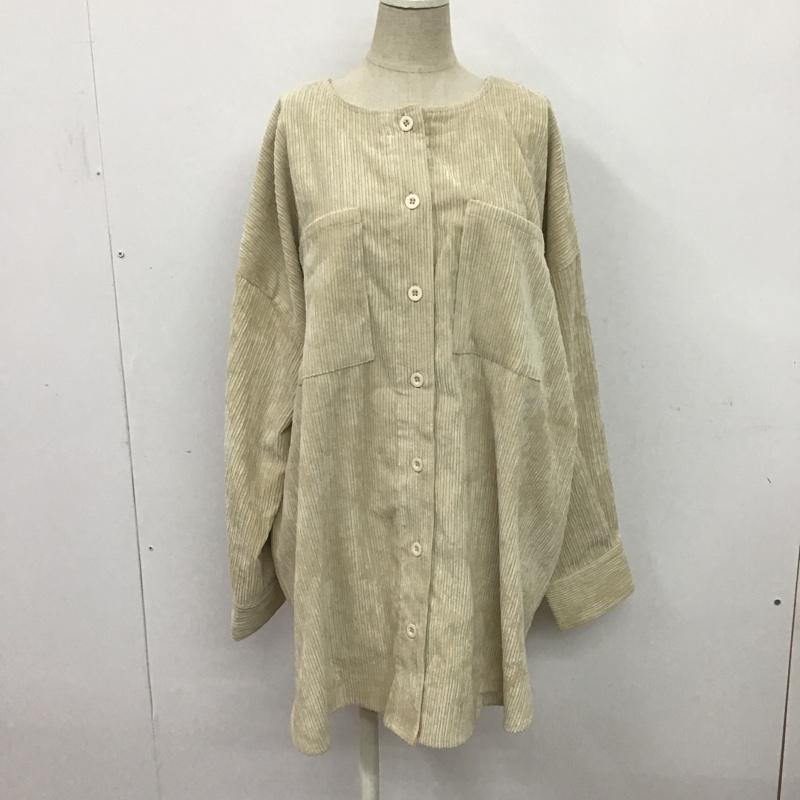 w closet ダブルクローゼット 長袖 シャツ、ブラウス Shirt, Blouse 80305005 ノーカラー コーデュロイ【USED】【古着】【中古】10080915