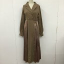 archives アルシーヴ ロングスカート ワンピース One-Piece Long Skirt OP-0867 部分プリーツ長袖トレンチワンピース【USED】【古着】【中古】10097697