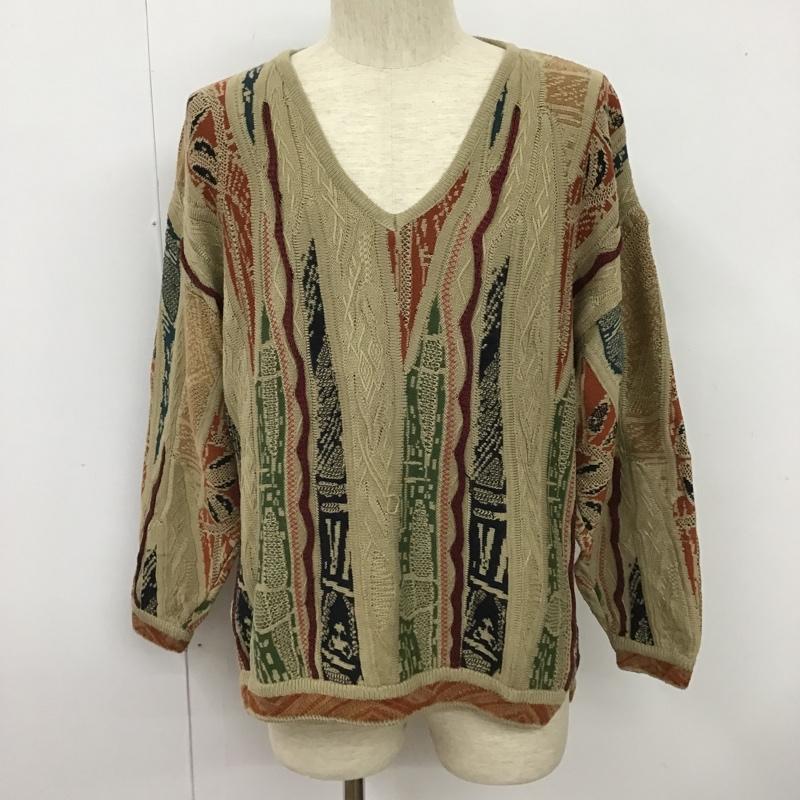 USED 古着 長袖 ニット、セーター Knit, Sweater CARLO ALBERTO Vネック 3Dニット【USED】【古着】【中古】10101530