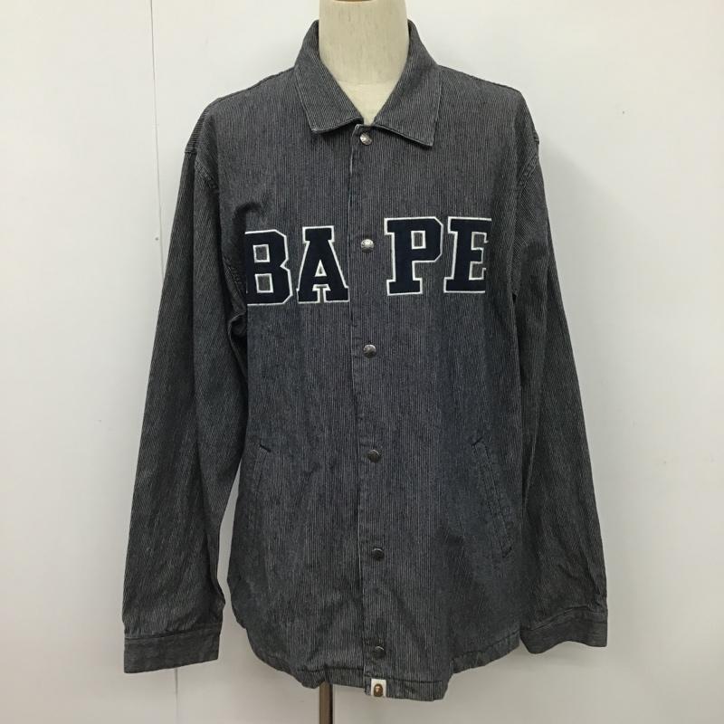 A BATHING APE アベイシングエイプ ジャンパー、ブルゾン ジャケット、上着 Jacket ヒッコリー カバーオール ワークジャケット【USED】【古着】【中古】10102363