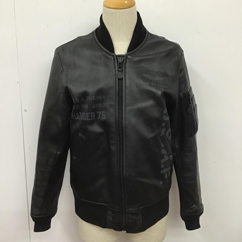 AVIREX アヴィレックス ジャンパー、ブルゾン ジャケット、上着 Jacket 6161088 MA-1ステンシルレザージャケット フライトジャケット ..