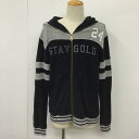 24karats 24カラッツ 長袖 パーカー Hooded Sweatshirt, Hoodie ジップアップ フルジップ パイル地 STAY GOLD【USED】【古着】【中古】10103638