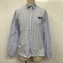 PRADA プラダ 長袖 シャツ、ブラウス Shirt, Blouse ACU1 2018 3652 ストライプ バックプリント 37【USED】【古着】【中古】10105490