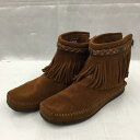 Minnetonka ミネトンカ ショートブーツ ブーツ Boots Short Boots 292X バックジップブーツ earth music ecology コラボ フリンジ【USED】【古着】【中古】10105965