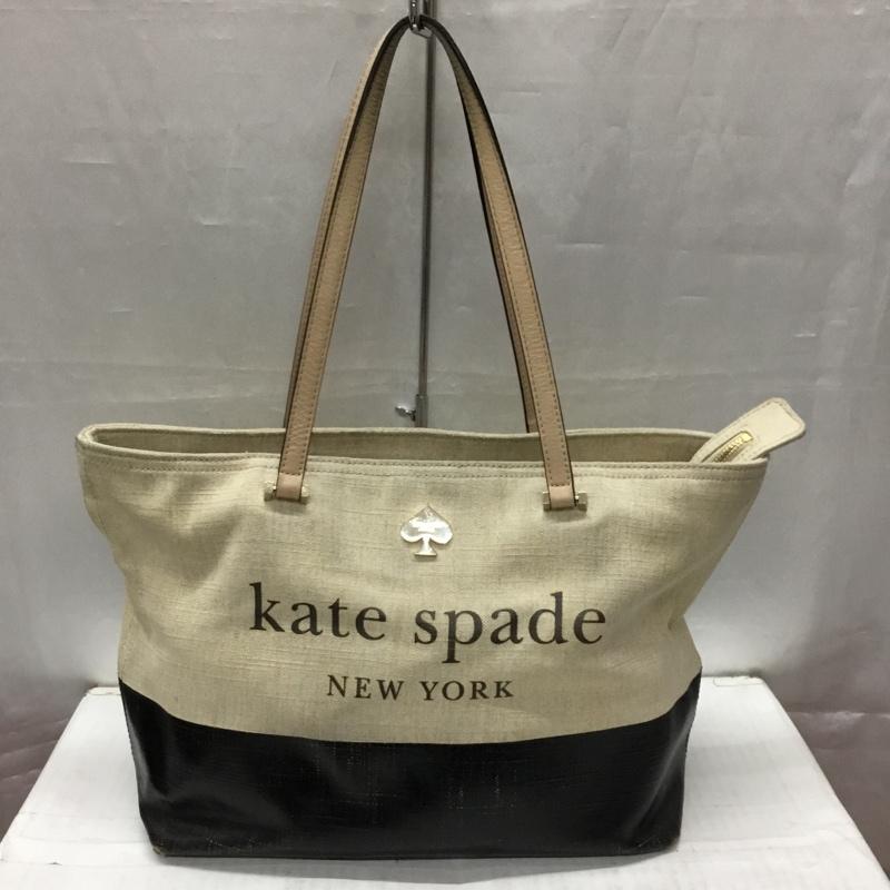 Kate Spade ケイトスペード トートバッグ トートバッグ Tote Bag PXRU5024 バイカラー レザー ジュートキャンバス【USED】【古着】【中古】10107884