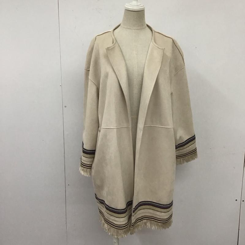 ZARA ザラ ジャケット、ブレザー ジャケット、上着 Jacket 3046 134 710 コントラスト フェイクスエードジャケット ノーカラー フリンジ10108580