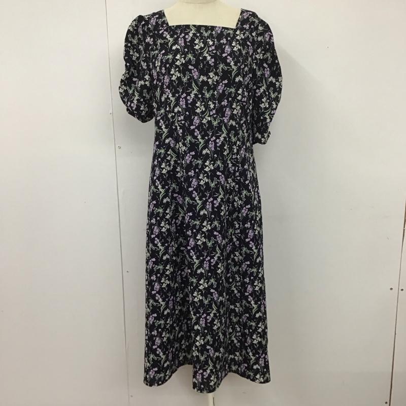 index インデックス ロングスカート ワンピース One-Piece Long Skirt 半袖ロングワンピース 総柄 花柄 フレアスカート【USED】【古着】【中古】10111501