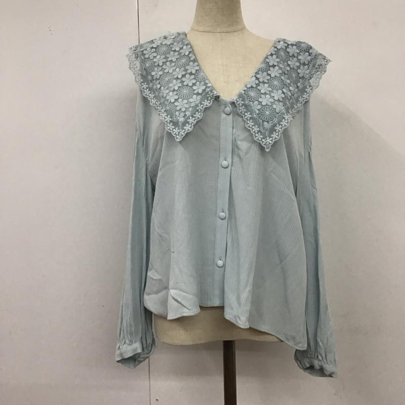 新品☆ZARA ザラ 刺繍入りレーストップス ブラウス S. Blue トップス