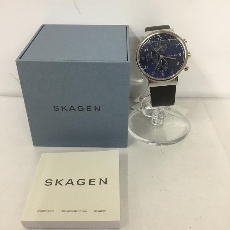 SKAGEN スカーゲン アナログ(クォーツ式) 腕時計 Watch Analog (Quartz) SKW6417 レザーベルト 箱有【USED】【古着】【中古】10127492