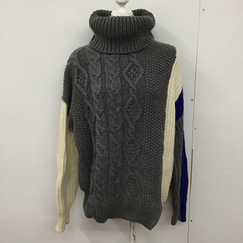 ZARA ザラ ニット タートルネック ビジュー 薄手 グレー 長袖 M