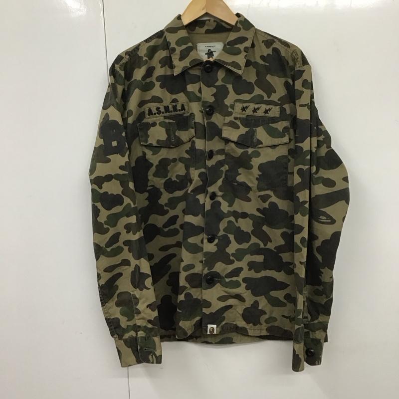 【新品未使用】日本製 A Bathing Ape 柄シャツ長袖S 10130972-1.jpg