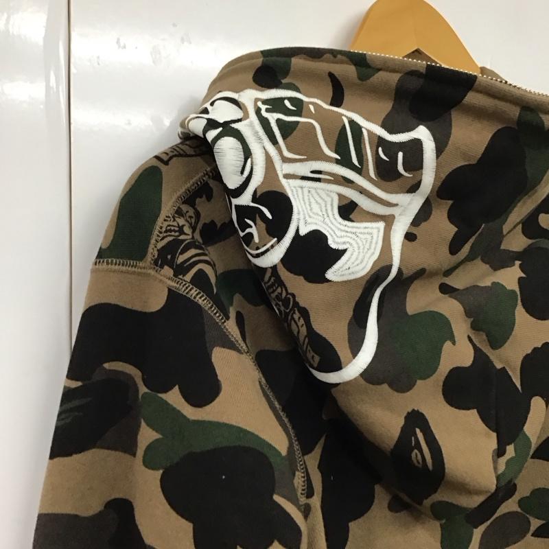 URSUS BAPE アーサスベイプ 長袖 パーカー Hooded Sweatshirt, Hoodie ジップアップ【USED】【古着】【中古】10131227