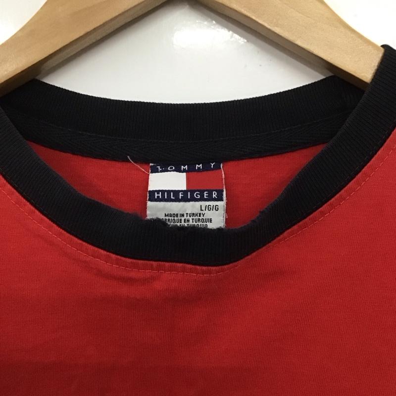 TOMMY HILFIGER トミーヒルフィガー 長袖 カットソー Cut and Sewn 長袖カットソー プリントカットソー クルーネック 90s【USED】【古着】【中古】10132302